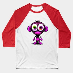 Cute Manic Chibi Monkey Comic Horror Art I Baseball T-Shirt